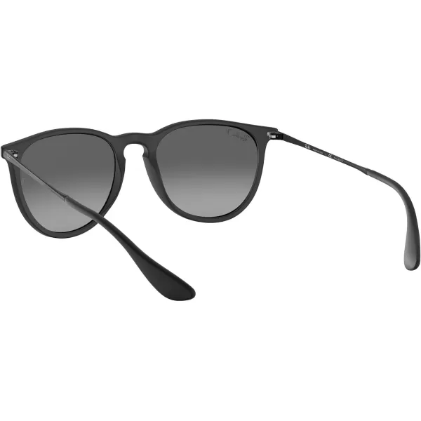 RayBan Rb4171 Erika Round SunglassesRubber BlackLight Grey Gradient Grey Polarized