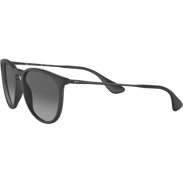RayBan Rb4171 Erika Round SunglassesRubber BlackLight Grey Gradient Grey Polarized