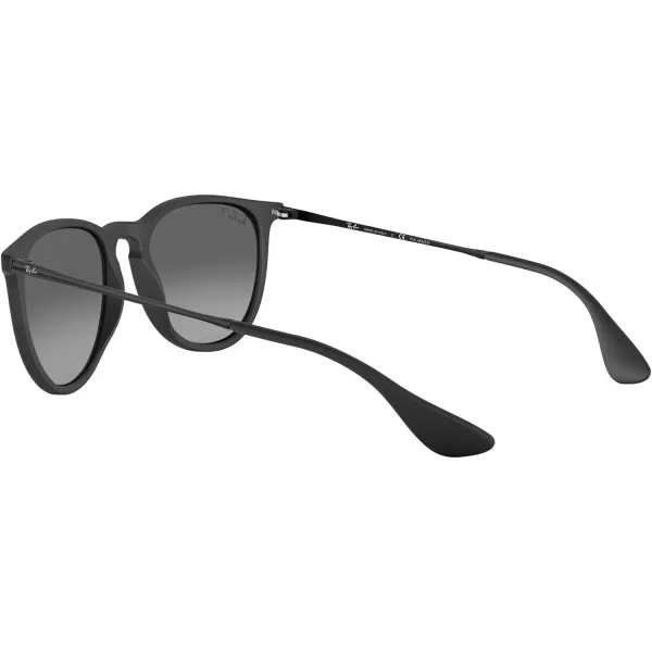 RayBan Rb4171 Erika Round SunglassesRubber BlackLight Grey Gradient Grey Polarized