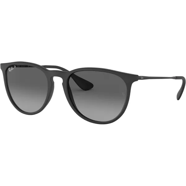 RayBan Rb4171 Erika Round SunglassesRubber BlackLight Grey Gradient Grey Polarized