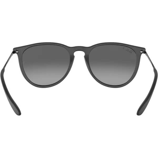 RayBan Rb4171 Erika Round SunglassesRubber BlackLight Grey Gradient Grey Polarized