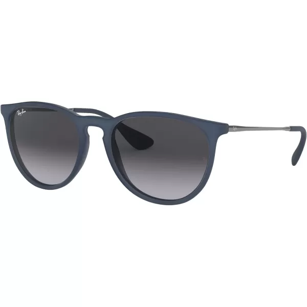 RayBan Rb4171 Erika Round SunglassesRubber BlueLight Grey Gradient Dark Grey