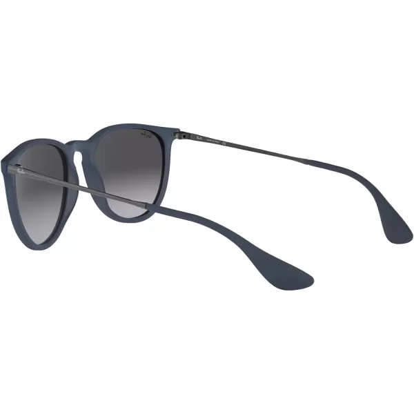 RayBan Rb4171 Erika Round SunglassesRubber BlueLight Grey Gradient Dark Grey