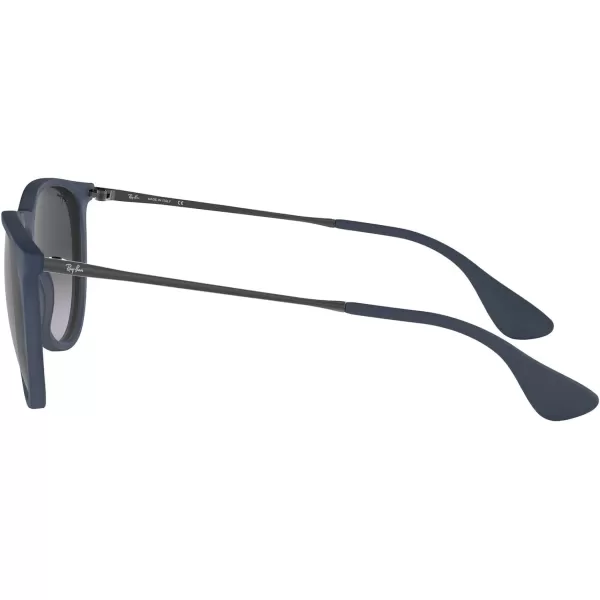 RayBan Rb4171 Erika Round SunglassesRubber BlueLight Grey Gradient Dark Grey