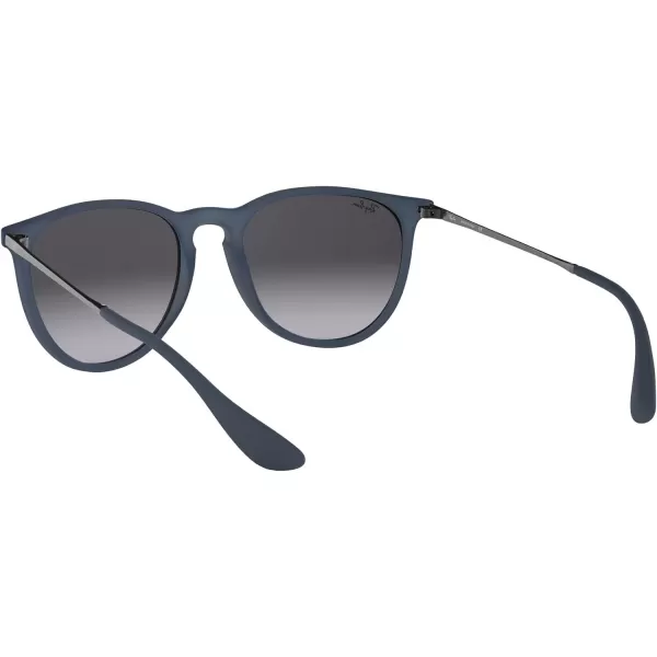 RayBan Rb4171 Erika Round SunglassesRubber BlueLight Grey Gradient Dark Grey