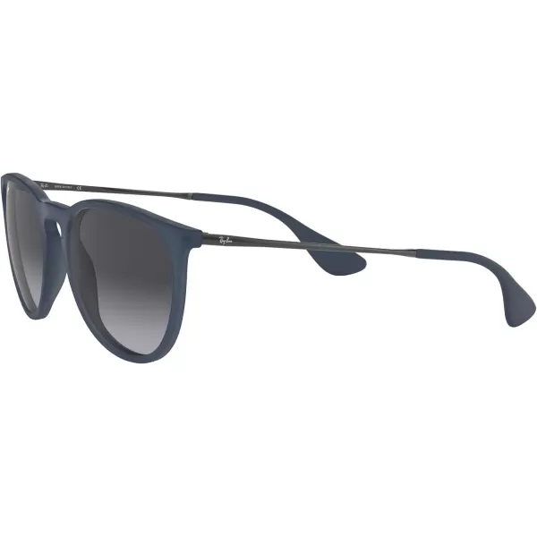 RayBan Rb4171 Erika Round SunglassesRubber BlueLight Grey Gradient Dark Grey
