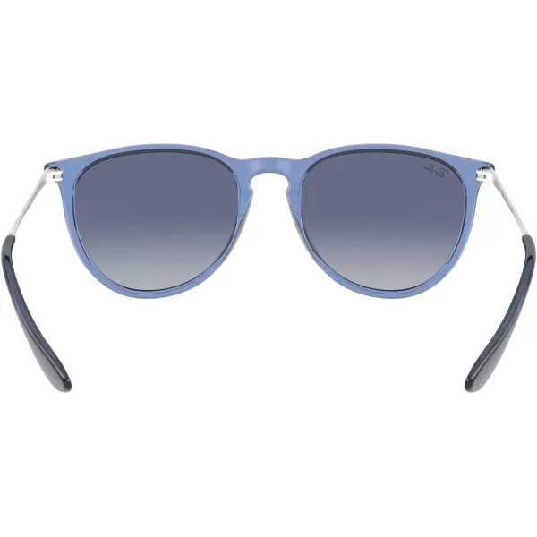 RayBan Rb4171 Erika Round SunglassesTransparent BlueLight Grey Gradient Dark Blue