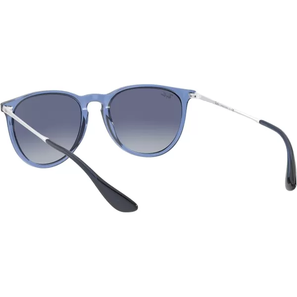 RayBan Rb4171 Erika Round SunglassesTransparent BlueLight Grey Gradient Dark Blue