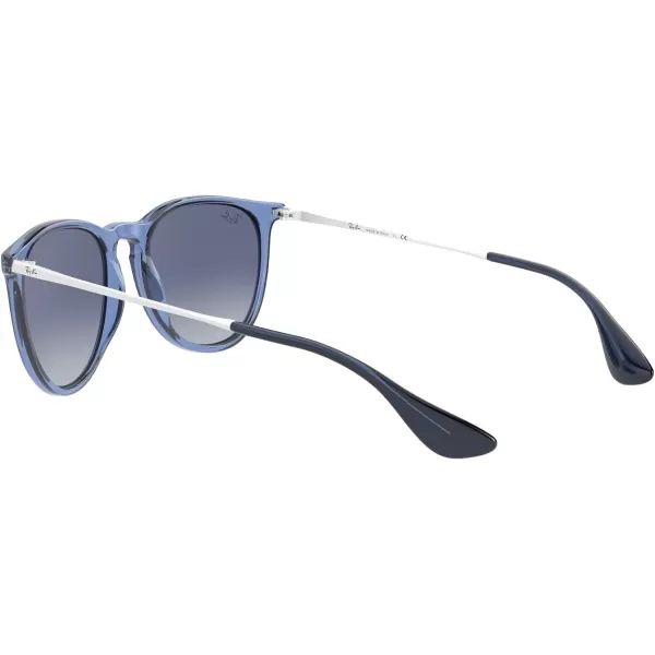 RayBan Rb4171 Erika Round SunglassesTransparent BlueLight Grey Gradient Dark Blue