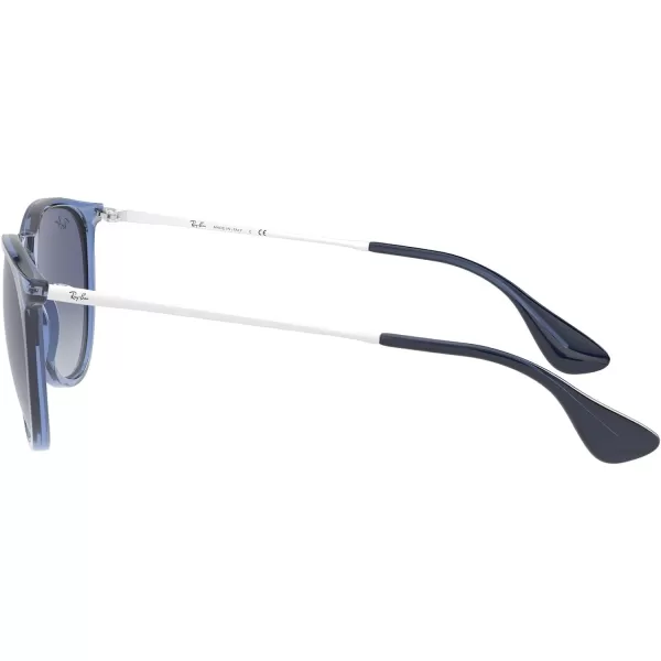 RayBan Rb4171 Erika Round SunglassesTransparent BlueLight Grey Gradient Dark Blue