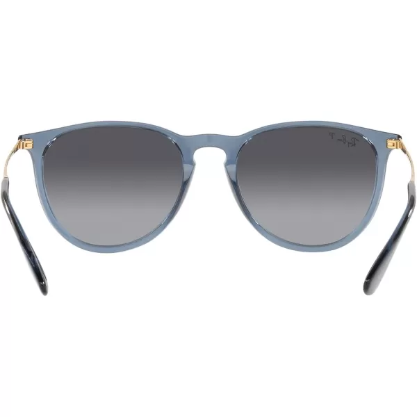 RayBan Rb4171 Erika Round SunglassesTransparent BluePolarized Grey Gradient