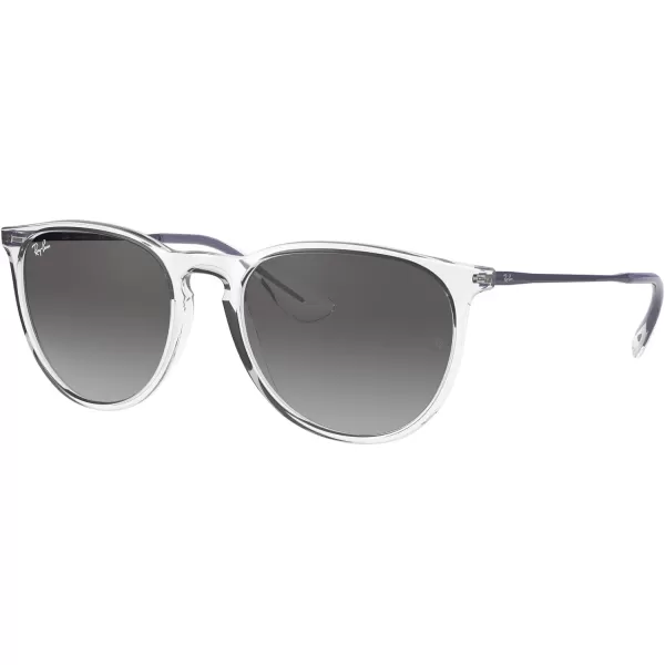 RayBan Rb4171 Erika Round SunglassesTransparentLight Grey Gradient Dark Grey