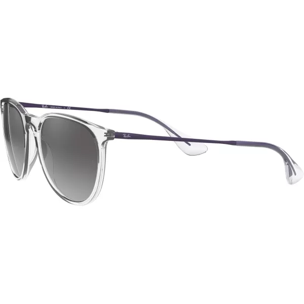 RayBan Rb4171 Erika Round SunglassesTransparentLight Grey Gradient Dark Grey