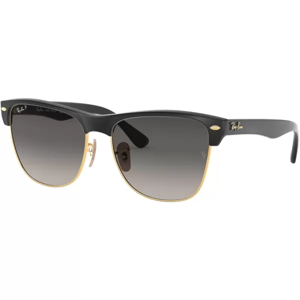 RayBan Rb4175 Clubmaster Oversized Square SunglassesDemi Gloss BlackPolarized Grey Gradient Dark Grey