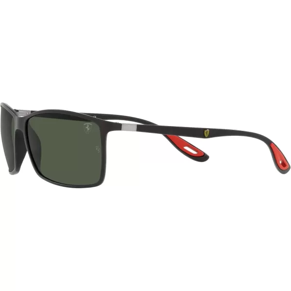 RayBan Rb4179m Scuderia Ferrari Collection Square SunglassesMatte BlackDark Green