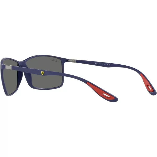 RayBan Rb4179m Scuderia Ferrari Collection Square SunglassesMatte BlueGrey Mirrored Silver