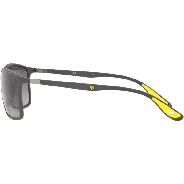 RayBan Rb4179m Scuderia Ferrari Collection Square SunglassesMatte GreyGrey Gradient Dark Grey