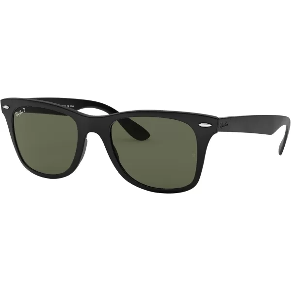 RayBan Rb4195 Wayfarer Liteforce Square SunglassesMatte BlackPolarized Green