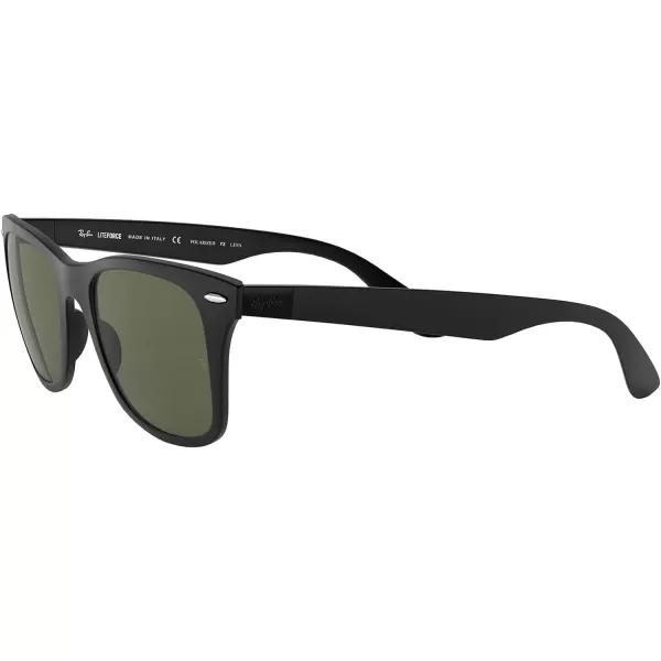 RayBan Rb4195 Wayfarer Liteforce Square SunglassesMatte BlackPolarized Green