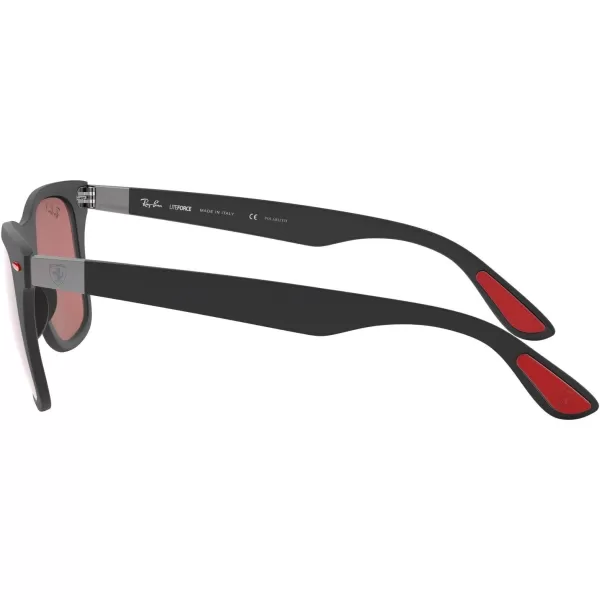 RayBan Rb4195m Scuderia Ferrari Collection Square SunglassesMatte BlackChromance Polarized Purple Mirrored Silver