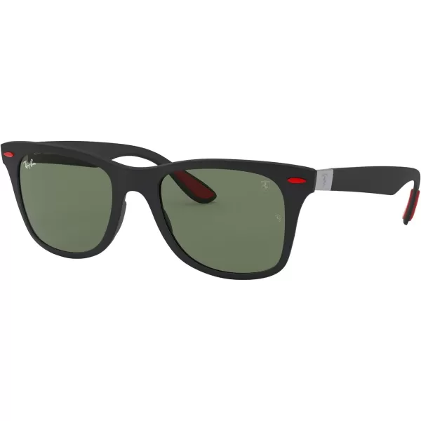 RayBan Rb4195m Scuderia Ferrari Collection Square SunglassesMatte BlackDark Green