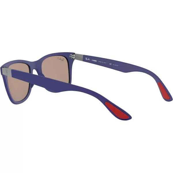 RayBan Rb4195m Scuderia Ferrari Collection Square SunglassesMatte Dark BlueChromance Polarized Grey Mirrored Blue
