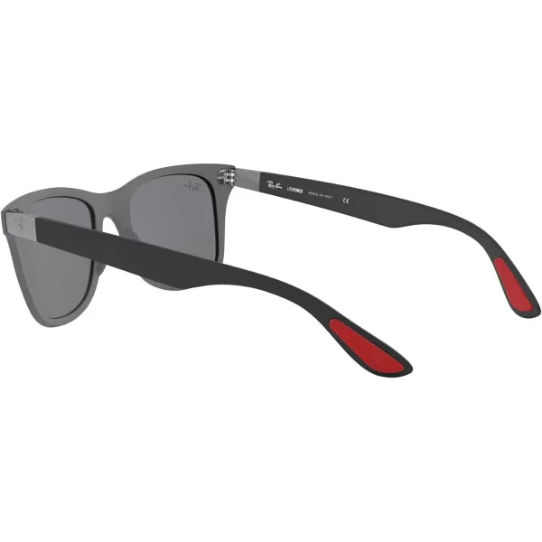 RayBan Rb4195m Scuderia Ferrari Collection Square SunglassesMatte GreyGrey Mirrored Silver