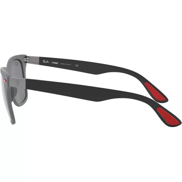 RayBan Rb4195m Scuderia Ferrari Collection Square SunglassesMatte GreyGrey Mirrored Silver