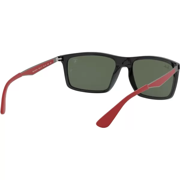 RayBan Rb4228m Scuderia Ferrari Collection Rectangular SunglassesBlackDark Green