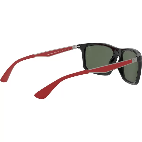 RayBan Rb4228m Scuderia Ferrari Collection Rectangular SunglassesBlackDark Green