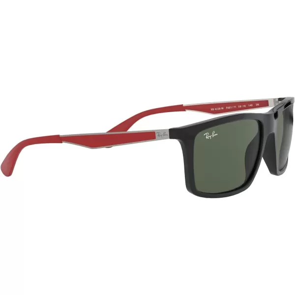 RayBan Rb4228m Scuderia Ferrari Collection Rectangular SunglassesBlackDark Green