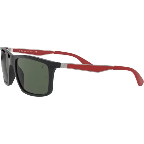 RayBan Rb4228m Scuderia Ferrari Collection Rectangular SunglassesBlackDark Green