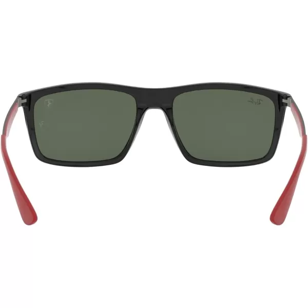 RayBan Rb4228m Scuderia Ferrari Collection Rectangular SunglassesBlackDark Green