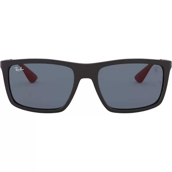 RayBan Rb4228m Scuderia Ferrari Collection Rectangular SunglassesMatte BlackDark Grey