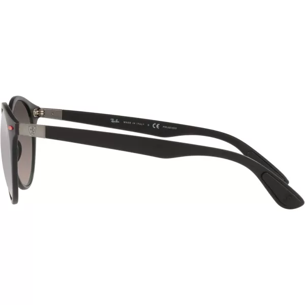 RayBan Rb4296m Scuderia Ferrari Collection Round SunglassesMatte BlackChromance Grey Mirrored Gradient Polarized