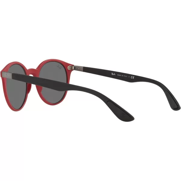 RayBan Rb4296m Scuderia Ferrari Collection Round SunglassesMatte RedGrey Mirrored Silver