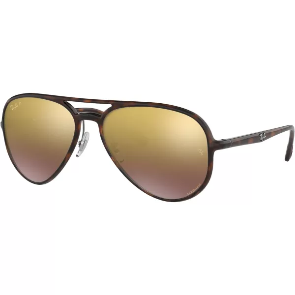 RayBan Rb4320ch Chromance Aviator SunglassesLight HavanaPolarized Purple Mirrored Gold Gradient