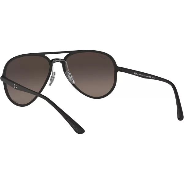 RayBan Rb4320ch Chromance Aviator SunglassesMatte BlackPolarized Grey Mirrored Silver