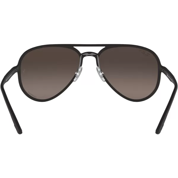 RayBan Rb4320ch Chromance Aviator SunglassesMatte BlackPolarized Grey Mirrored Silver