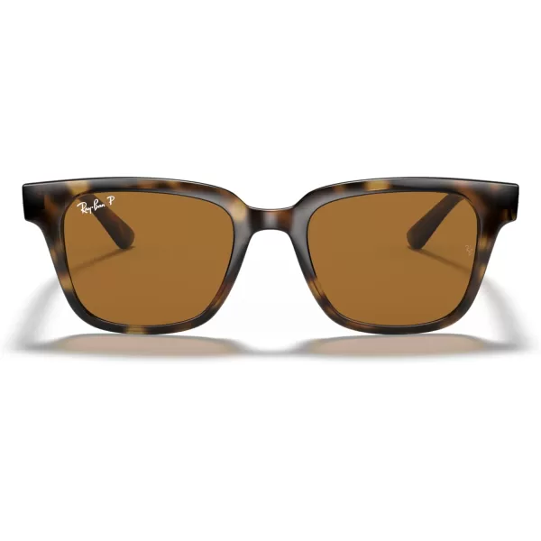 RayBan Rb4323 Square SunglassesLight HavanaPolarized Brown