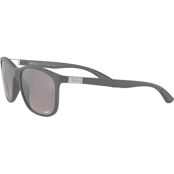 RayBan Rb4330ch Chromance Square SunglassesSand GreyPolarized Grey Mirrored Silver