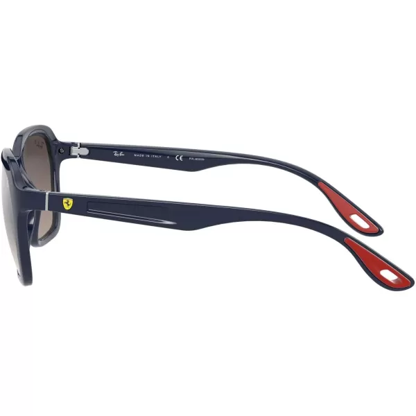 RayBan Rb4343m Scuderia Ferrari Collection Square SunglassesBlueGrey Mirrored Grey Gradient Polarized