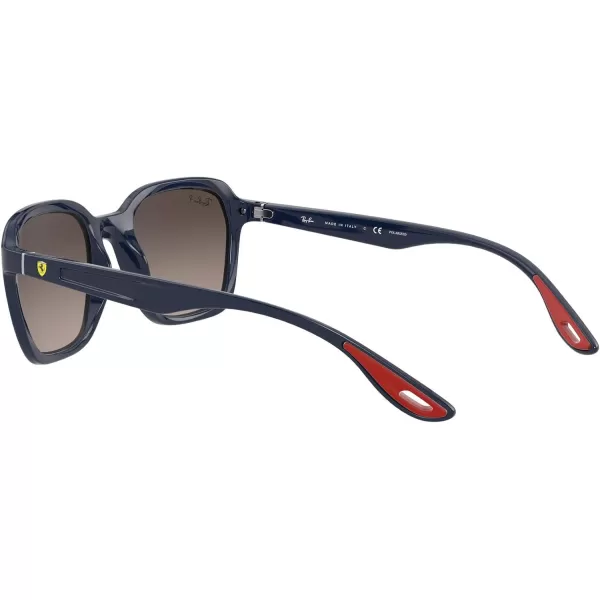 RayBan Rb4343m Scuderia Ferrari Collection Square SunglassesBlueGrey Mirrored Grey Gradient Polarized
