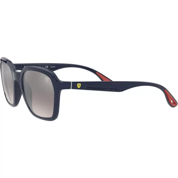 RayBan Rb4343m Scuderia Ferrari Collection Square SunglassesBlueGrey Mirrored Grey Gradient Polarized