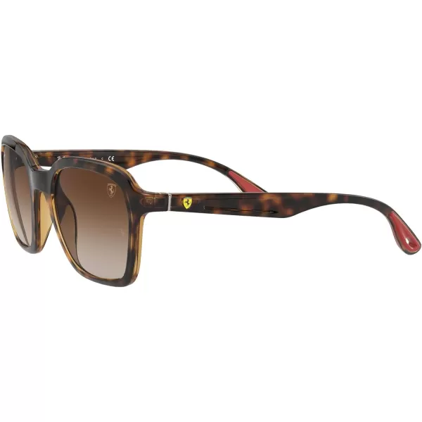 RayBan Rb4343m Scuderia Ferrari Collection Square SunglassesHavanaBrown Gradient Dark Brown