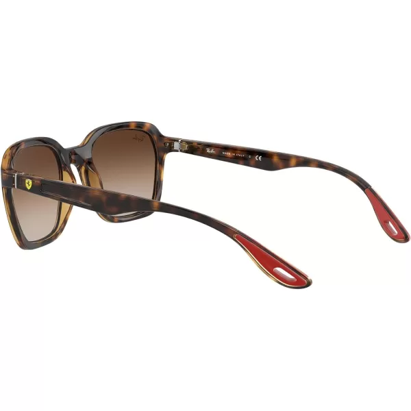 RayBan Rb4343m Scuderia Ferrari Collection Square SunglassesHavanaBrown Gradient Dark Brown