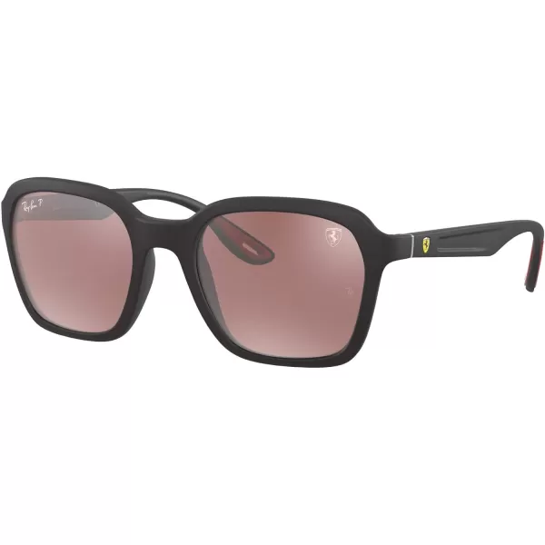 RayBan Rb4343m Scuderia Ferrari Collection Square SunglassesMatte BlackPurple Mirrored Silver Polar