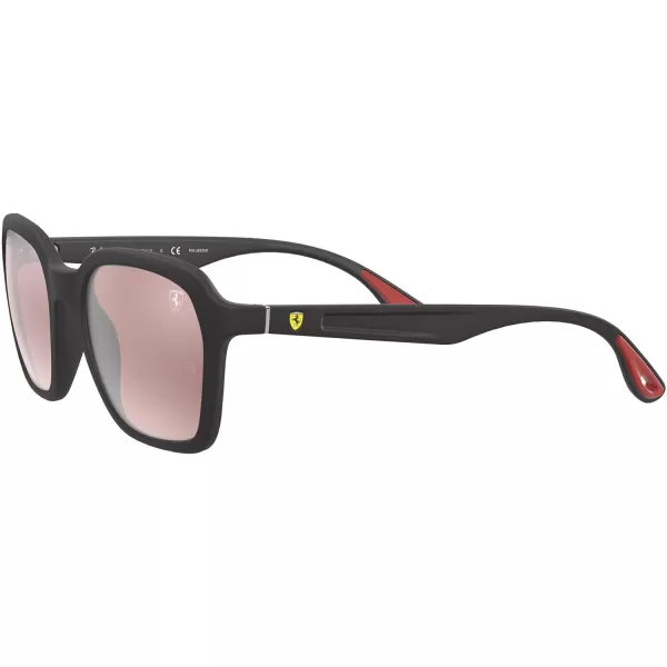 RayBan Rb4343m Scuderia Ferrari Collection Square SunglassesMatte BlackPurple Mirrored Silver Polar