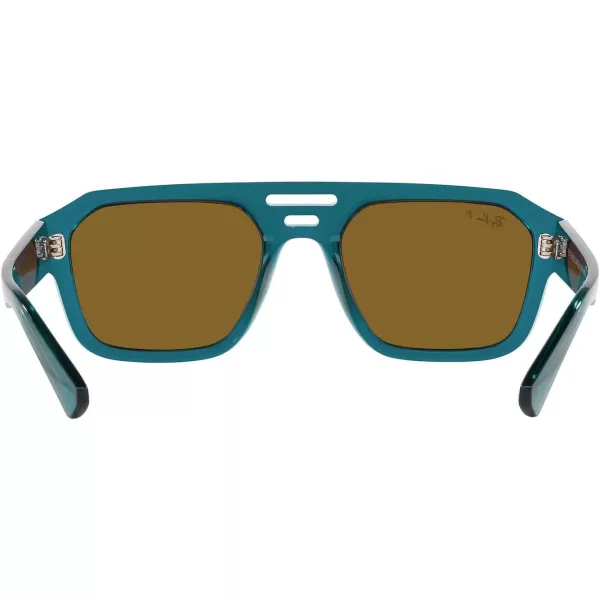 RayBan Rb4397 Corrigan Square SunglassesTransparent Light BlueDark Brown Polarized