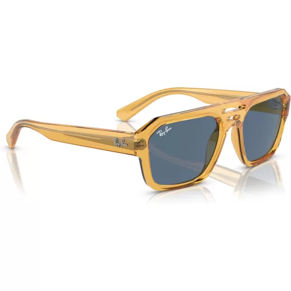 RayBan Rb4397 Corrigan Square SunglassesTransparent YellowDark Blue